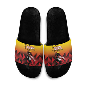 Uganda Basketball Custom Slide Sandals Come On Silverbacks African Pattern