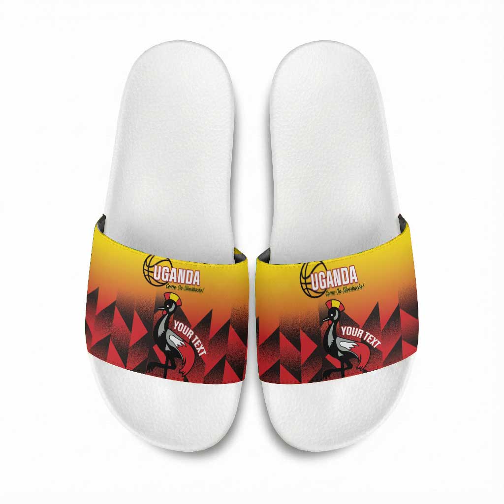 Uganda Basketball Custom Slide Sandals Come On Silverbacks African Pattern