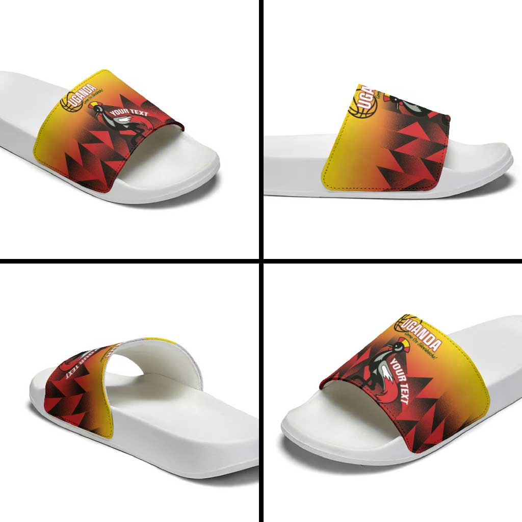 Uganda Basketball Custom Slide Sandals Come On Silverbacks African Pattern