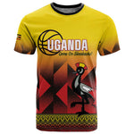 Afro Basketball Custom Uganda T shirt Come On Silverbacks African Pattern - African Pride