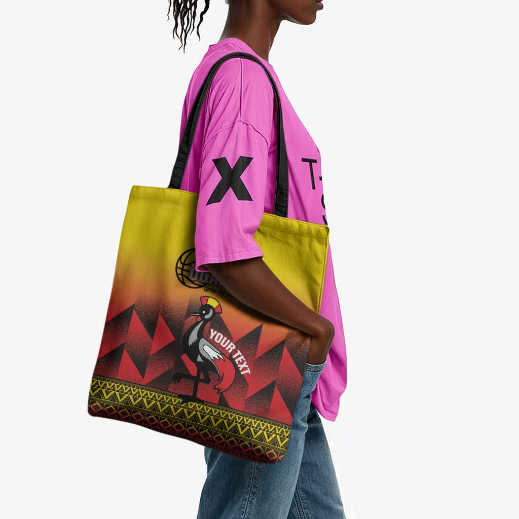Uganda Basketball Custom Tote Bag Come On Silverbacks African Pattern