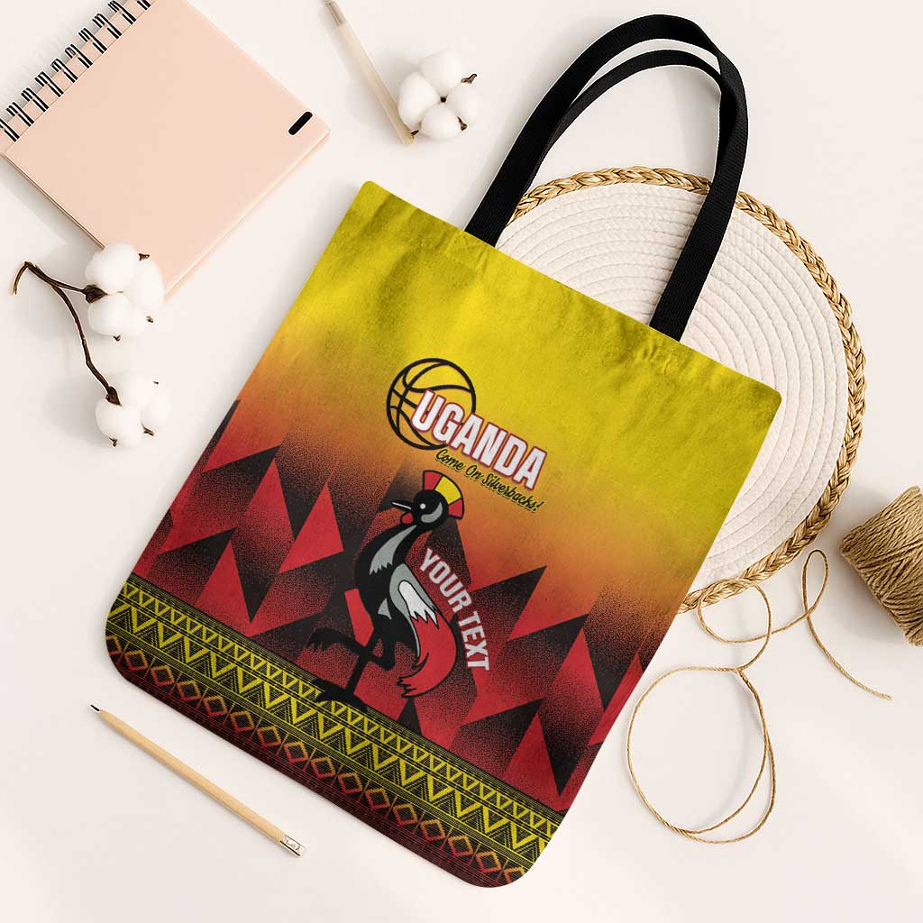 Uganda Basketball Custom Tote Bag Come On Silverbacks African Pattern
