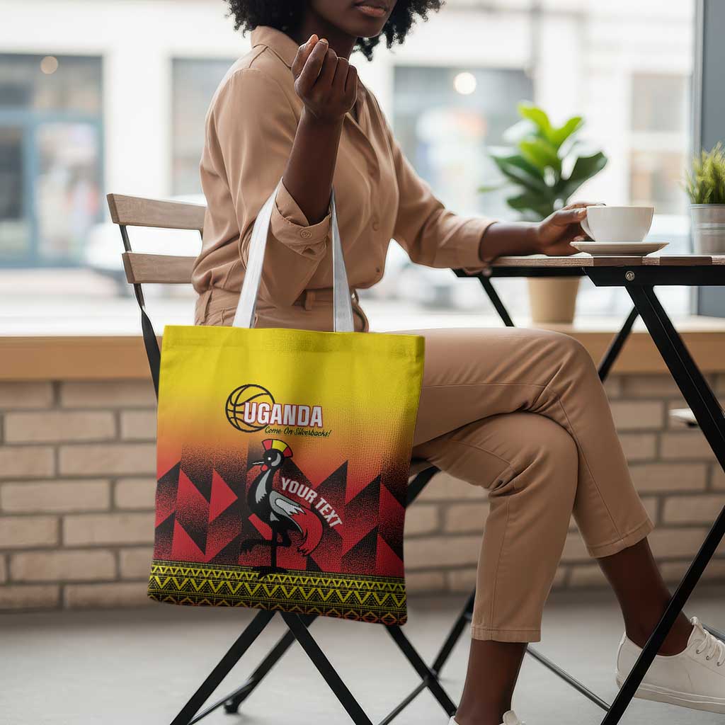 Uganda Basketball Custom Tote Bag Come On Silverbacks African Pattern