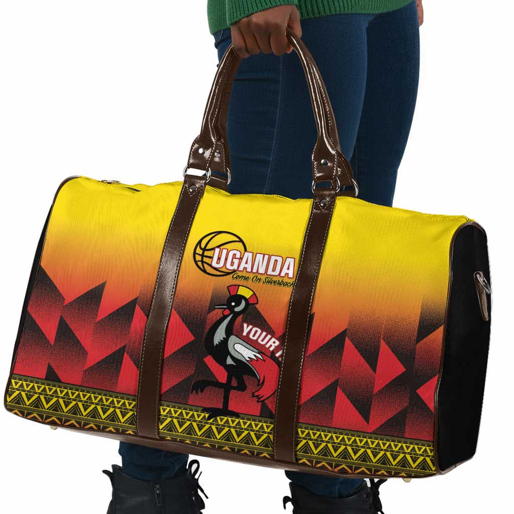 Uganda Basketball Custom Travel Bag Come On Silverbacks African Pattern