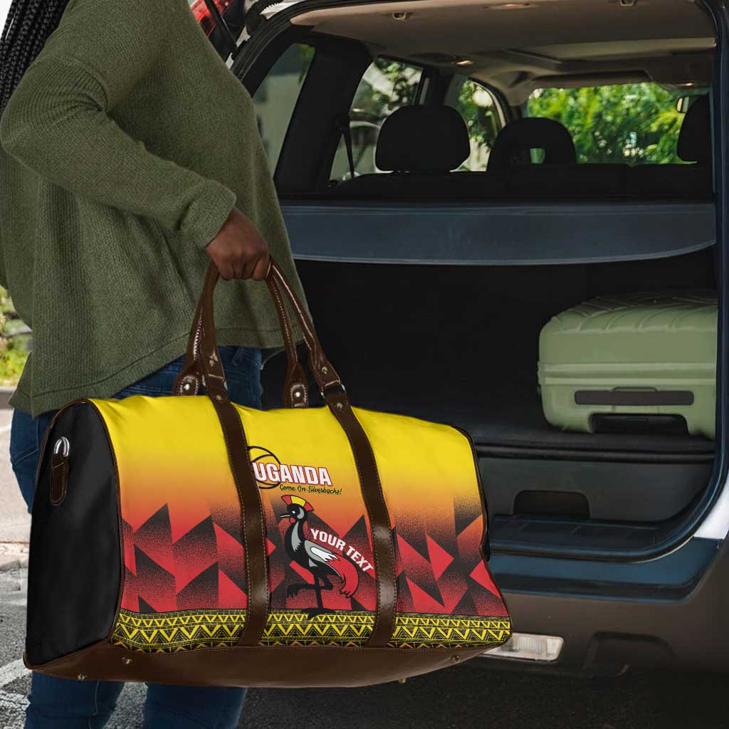 Uganda Basketball Custom Travel Bag Come On Silverbacks African Pattern