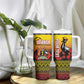 Afro Basketball Custom Uganda Tumbler With Handle Come On Silverbacks African Pattern - African Pride
