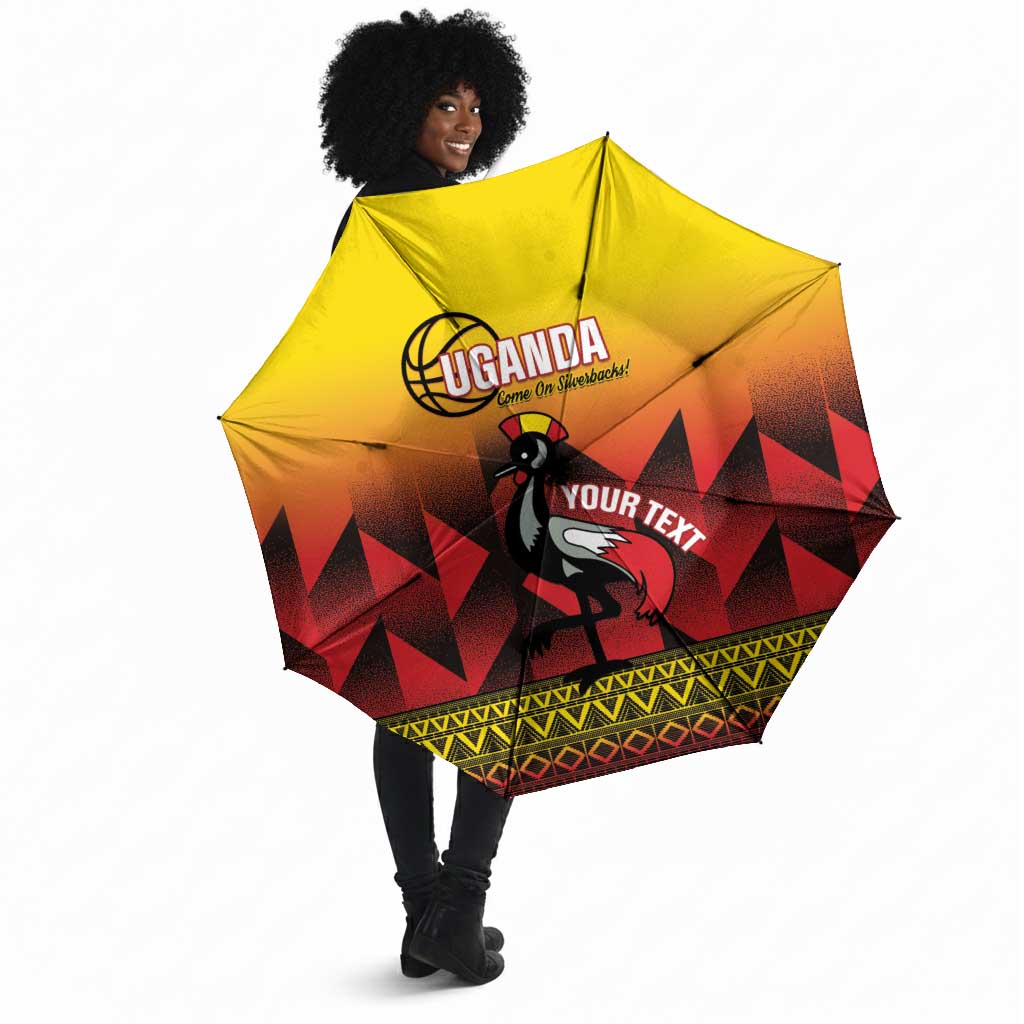 Uganda Basketball Custom Umbrella Come On Silverbacks African Pattern