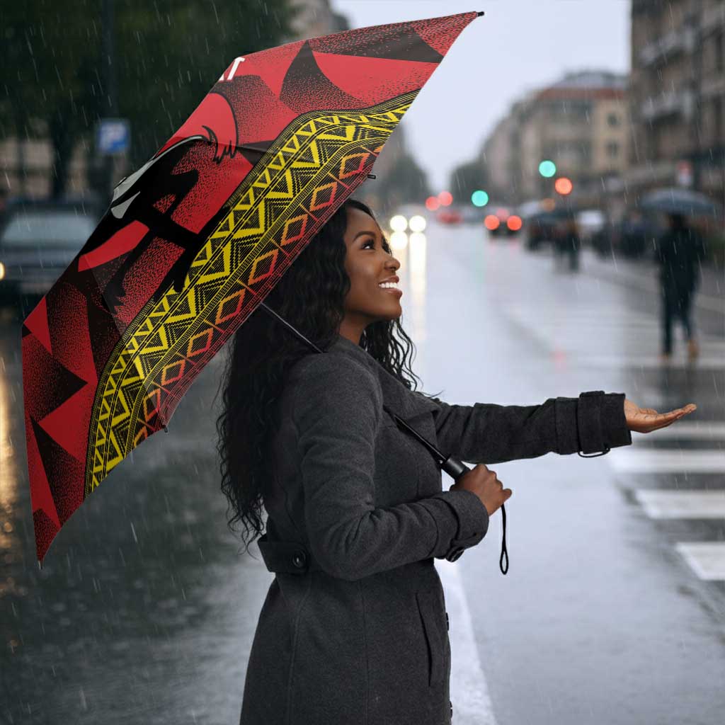 Uganda Basketball Custom Umbrella Come On Silverbacks African Pattern