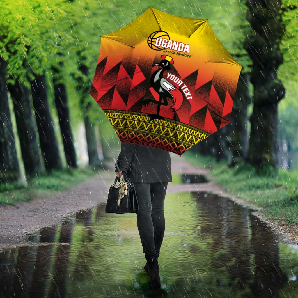 Uganda Basketball Custom Umbrella Come On Silverbacks African Pattern