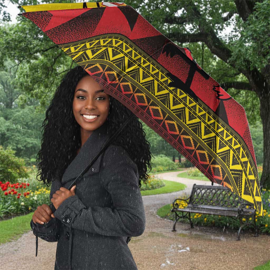 Uganda Basketball Custom Umbrella Come On Silverbacks African Pattern