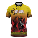 Uganda Basketball Custom Zipper Polo Shirt Come On Silverbacks African Pattern