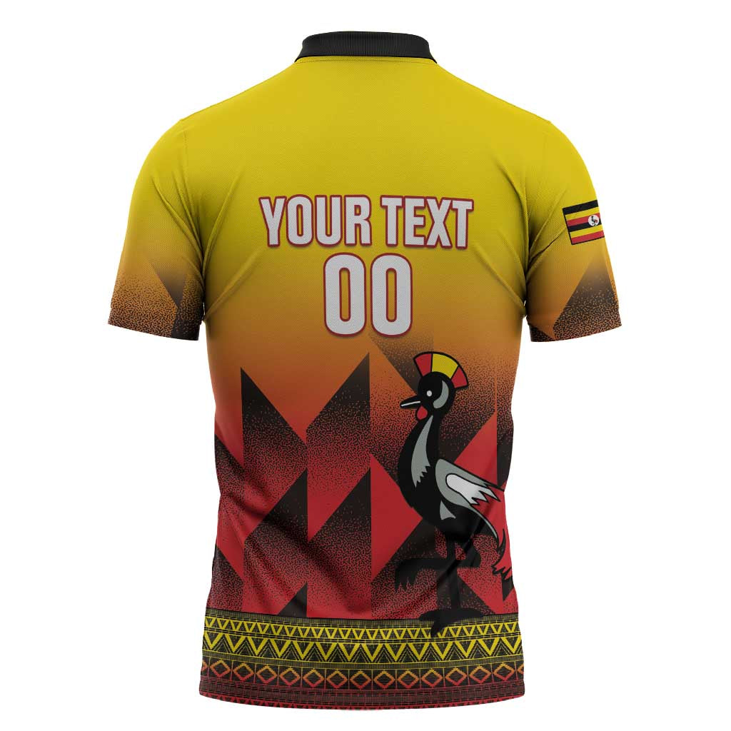 Uganda Basketball Custom Zipper Polo Shirt Come On Silverbacks African Pattern