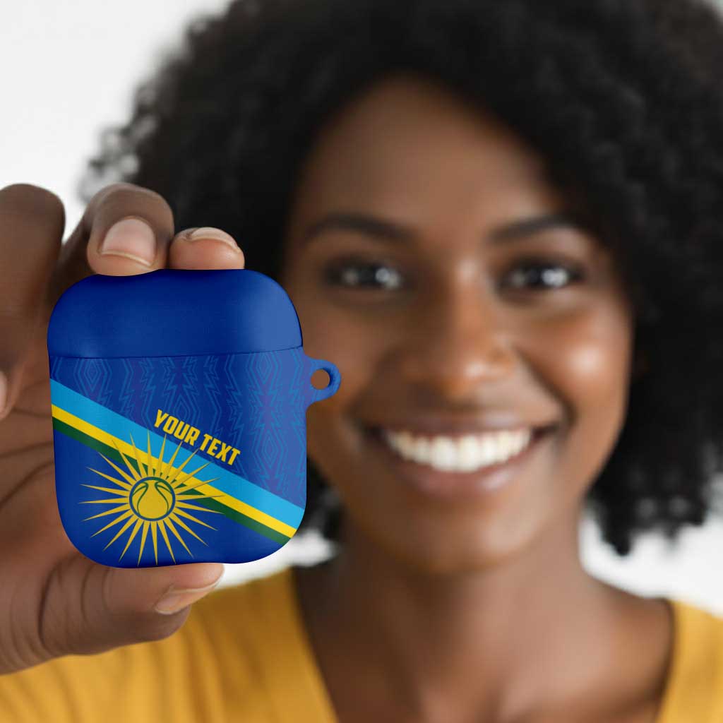 Rwanda Basketball Custom AirPods Case Go Champions Imigongo Folk Pattern