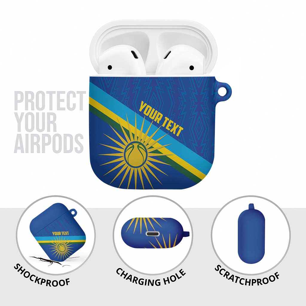 Rwanda Basketball Custom AirPods Case Go Champions Imigongo Folk Pattern