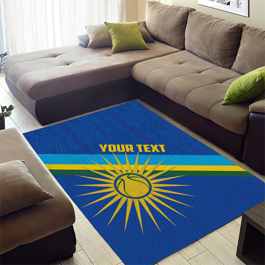 Afro Basketball Custom Rwanda Area Rug Go Champions Imigongo Folk Pattern - African Pride