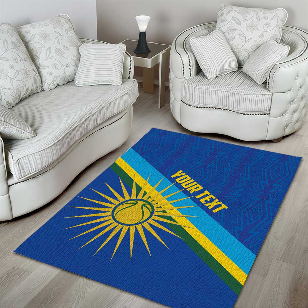 Afro Basketball Custom Rwanda Area Rug Go Champions Imigongo Folk Pattern - African Pride