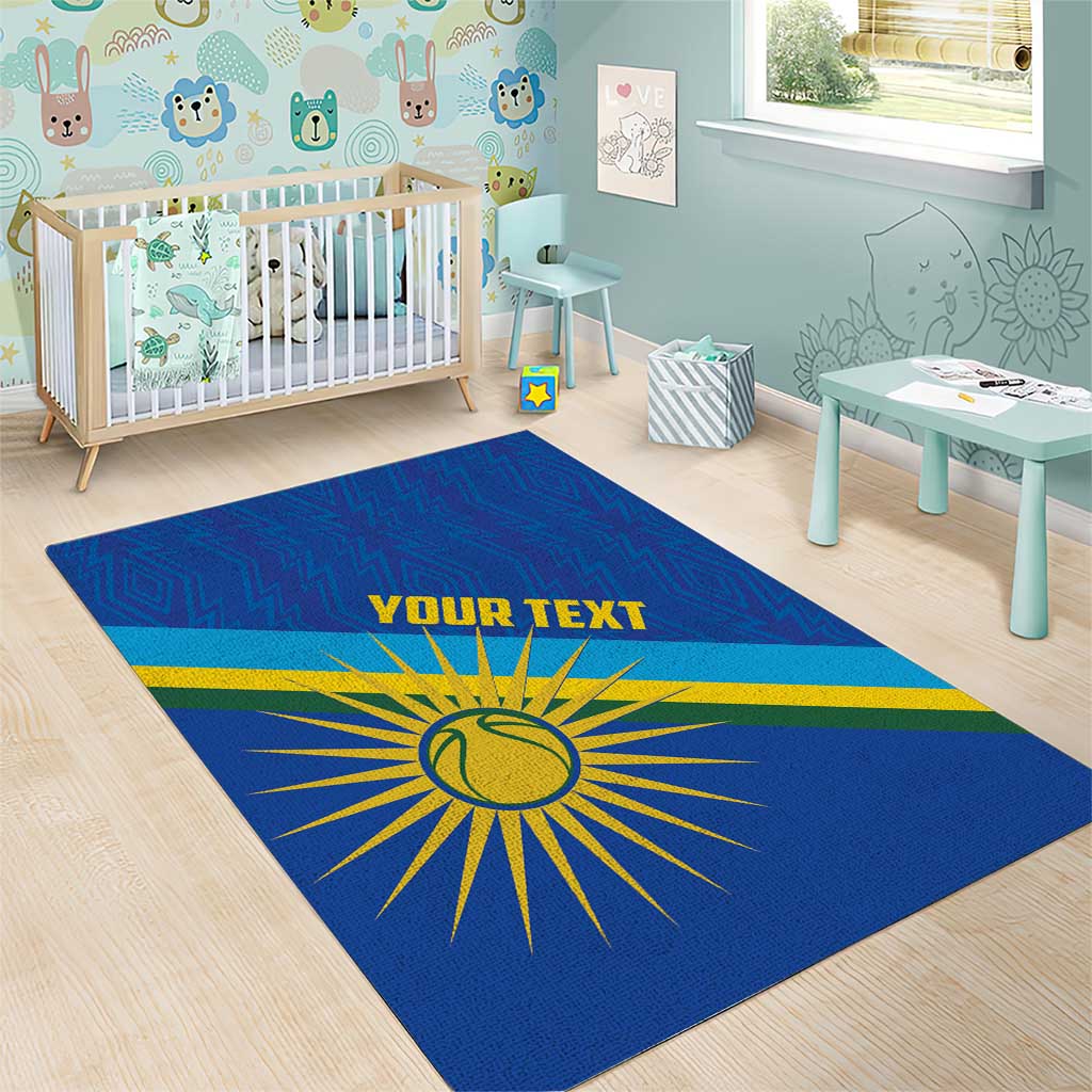 Afro Basketball Custom Rwanda Area Rug Go Champions Imigongo Folk Pattern - African Pride