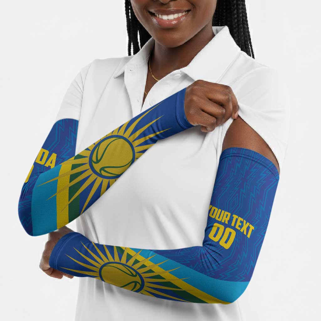 Rwanda Basketball Custom Arm Sleeves Go Champions Imigongo Folk Pattern