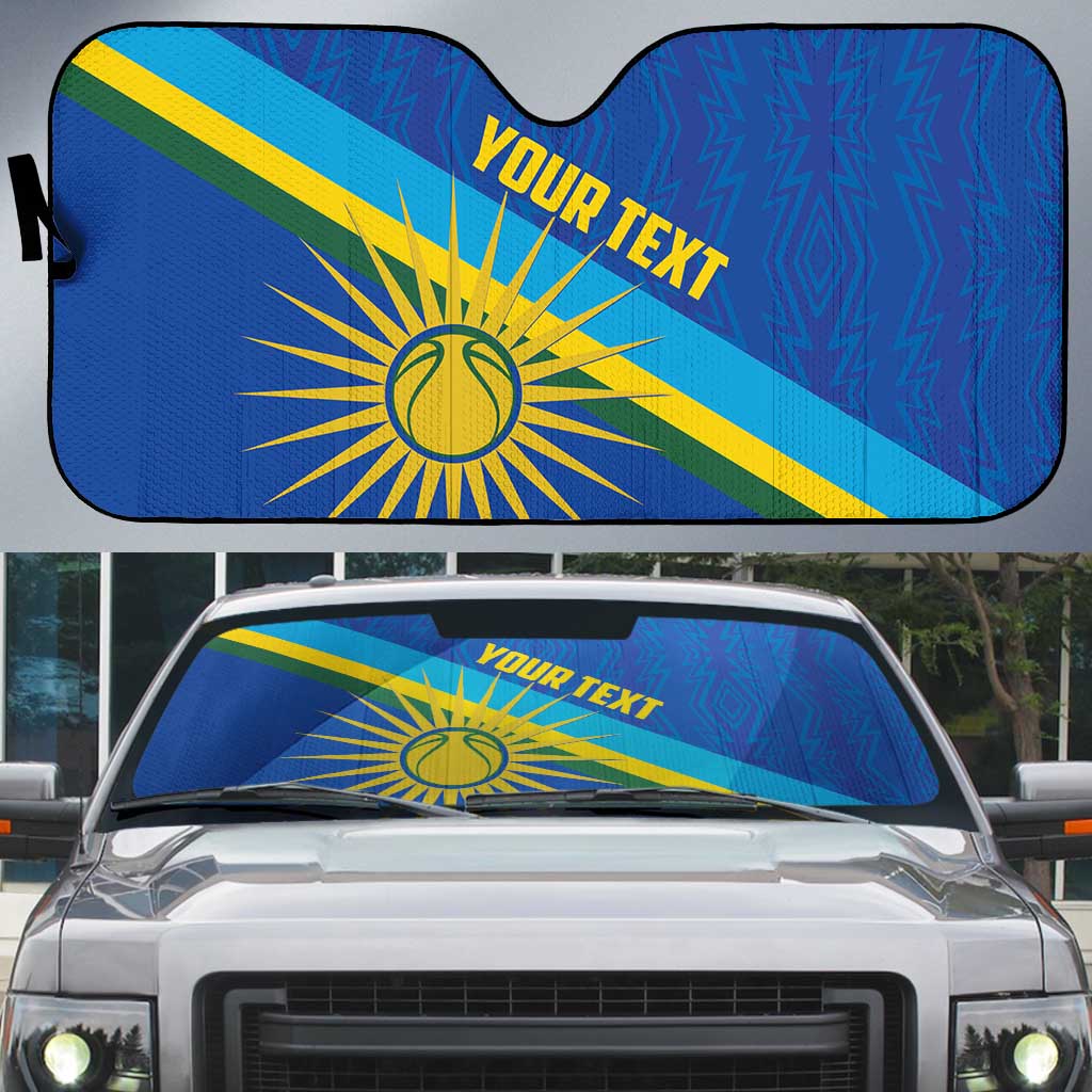 Rwanda Basketball Custom Auto Sun Shade Go Champions Imigongo Folk Pattern