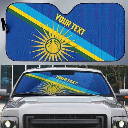 Rwanda Basketball Custom Auto Sun Shade Go Champions Imigongo Folk Pattern