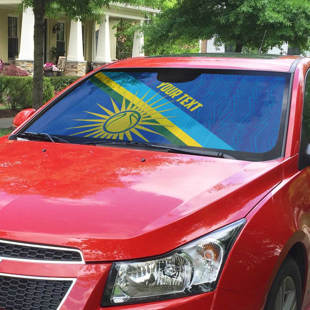 Rwanda Basketball Custom Auto Sun Shade Go Champions Imigongo Folk Pattern