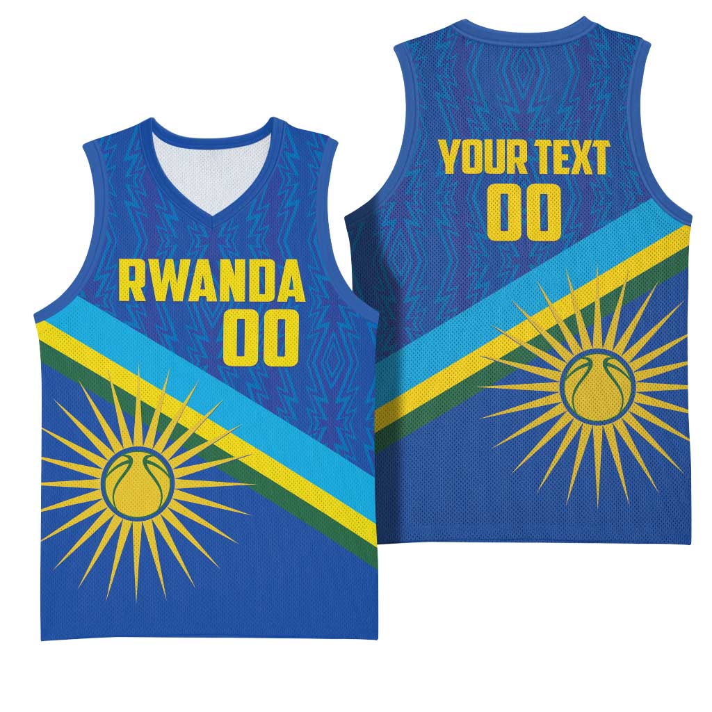 Afro Basketball Custom Rwanda Basketball Jersey Go Champions Imigongo Folk Pattern LT14