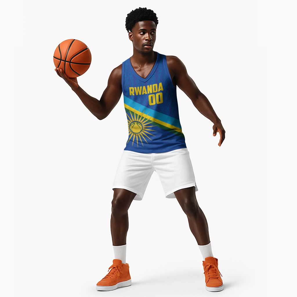 Afro Basketball Custom Rwanda Basketball Jersey Go Champions Imigongo Folk Pattern LT14