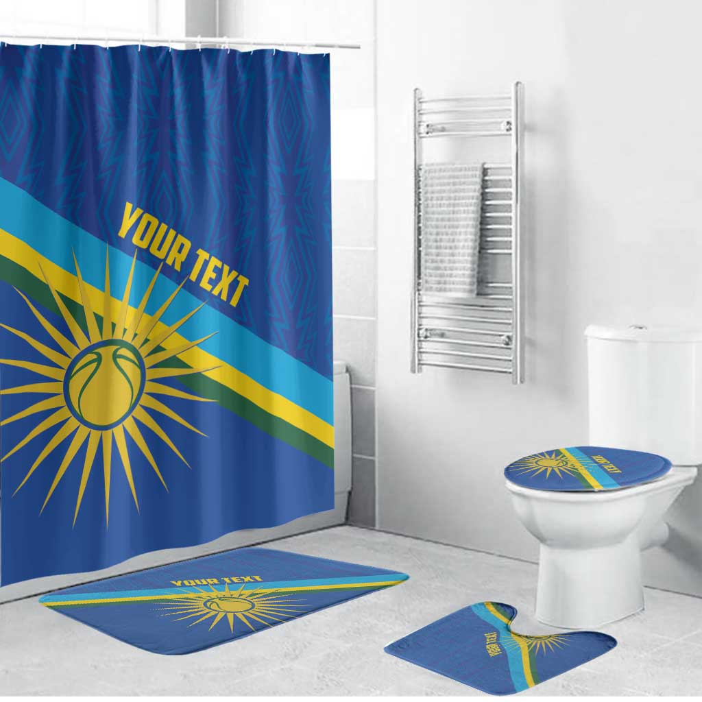 Rwanda Basketball Custom Bathroom Set Go Champions Imigongo Folk Pattern