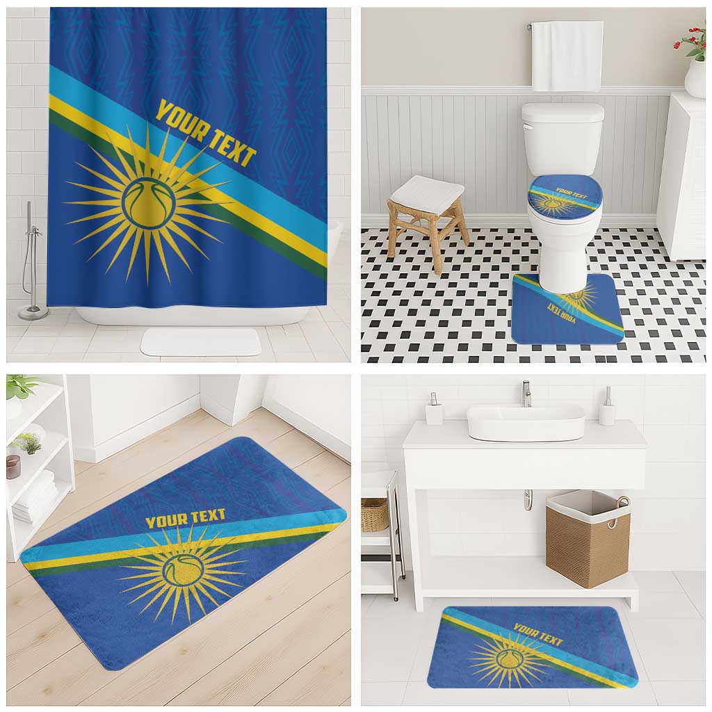 Rwanda Basketball Custom Bathroom Set Go Champions Imigongo Folk Pattern
