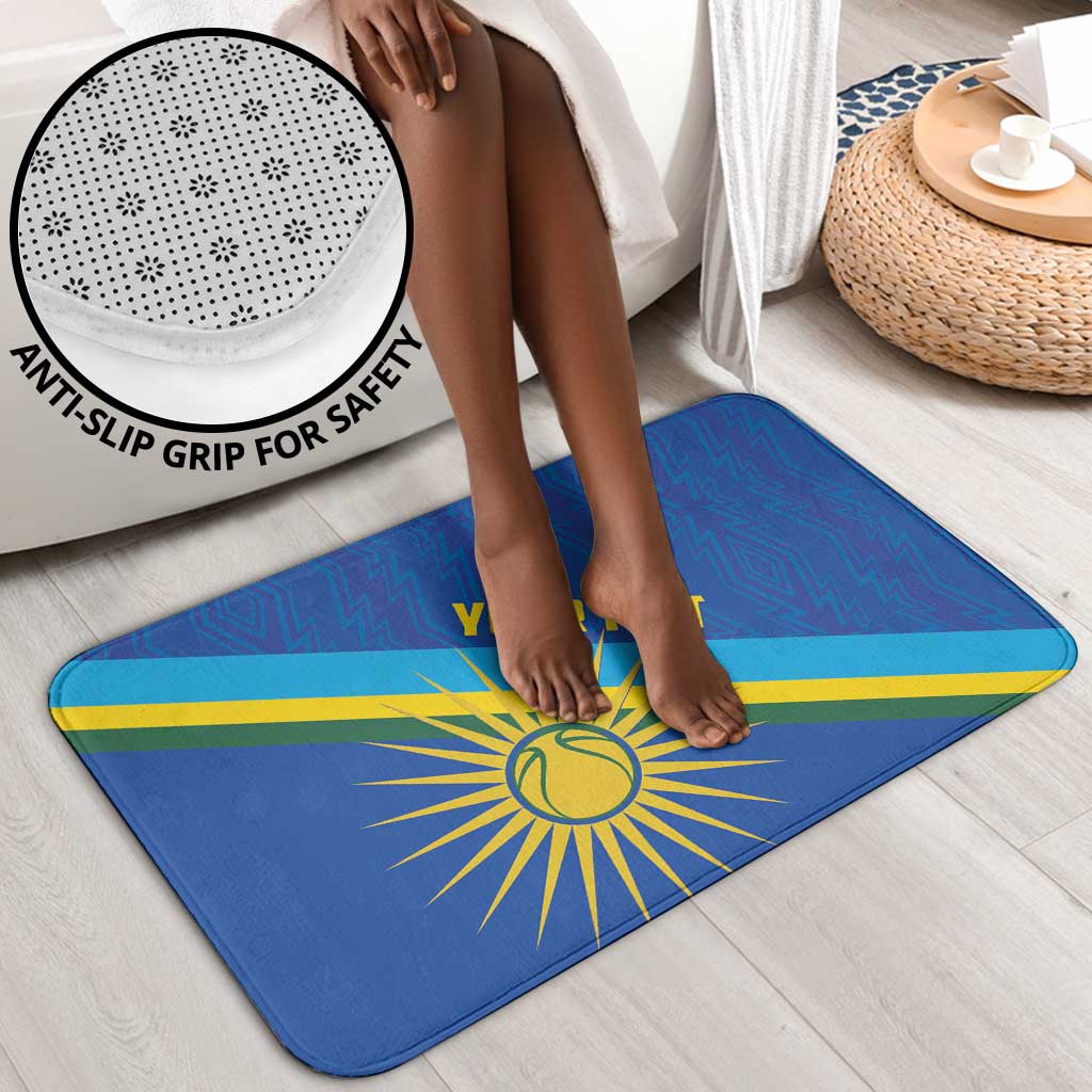 Rwanda Basketball Custom Bathroom Set Go Champions Imigongo Folk Pattern