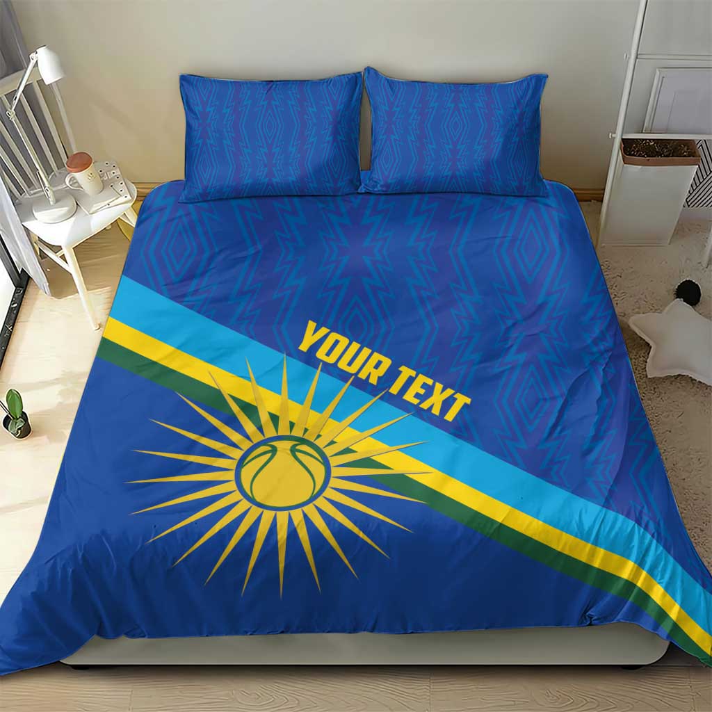 Afro Basketball Custom Rwanda Bedding Set Go Champions Imigongo Folk Pattern - African Pride