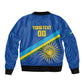 Afro Basketball Custom Rwanda Bomber Jacket Go Champions Imigongo Folk Pattern - African Pride
