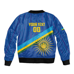 Afro Basketball Custom Rwanda Bomber Jacket Go Champions Imigongo Folk Pattern - African Pride