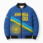 Rwanda Basketball Custom Bomber Puffer Jacket Go Champions Imigongo Folk Pattern
