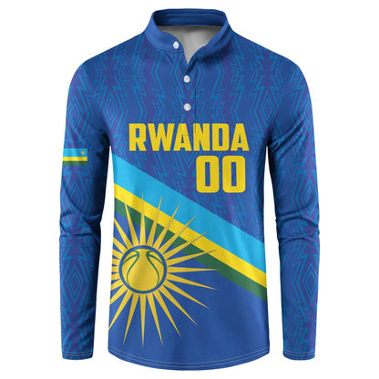 Rwanda Basketball Custom Button Sweatshirt Go Champions Imigongo Folk Pattern
