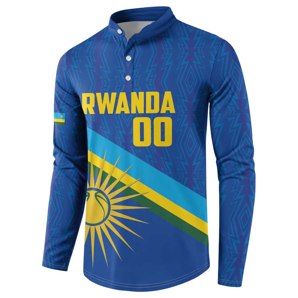 Rwanda Basketball Custom Button Sweatshirt Go Champions Imigongo Folk Pattern