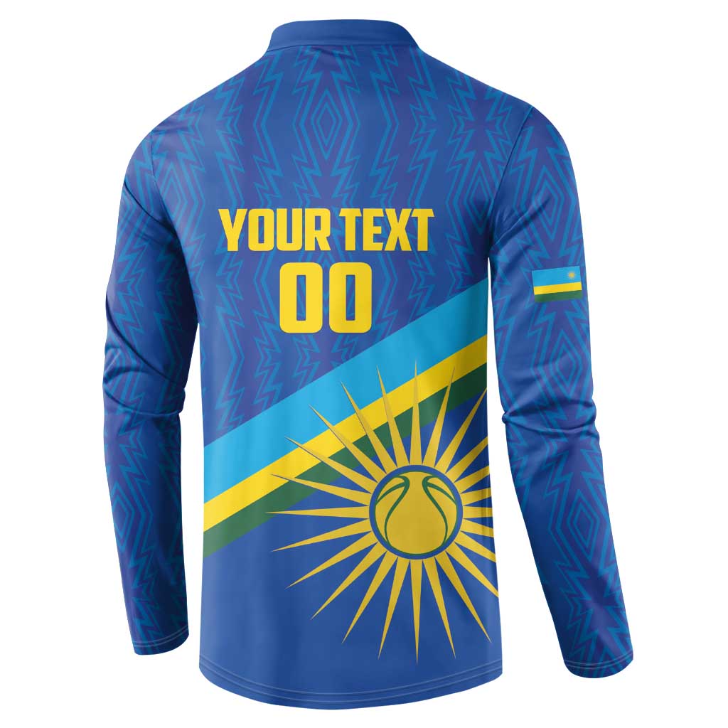 Rwanda Basketball Custom Button Sweatshirt Go Champions Imigongo Folk Pattern