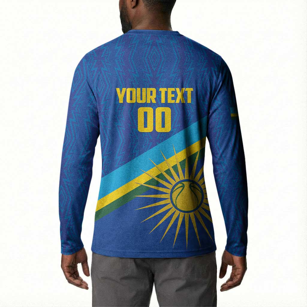 Rwanda Basketball Custom Button Sweatshirt Go Champions Imigongo Folk Pattern