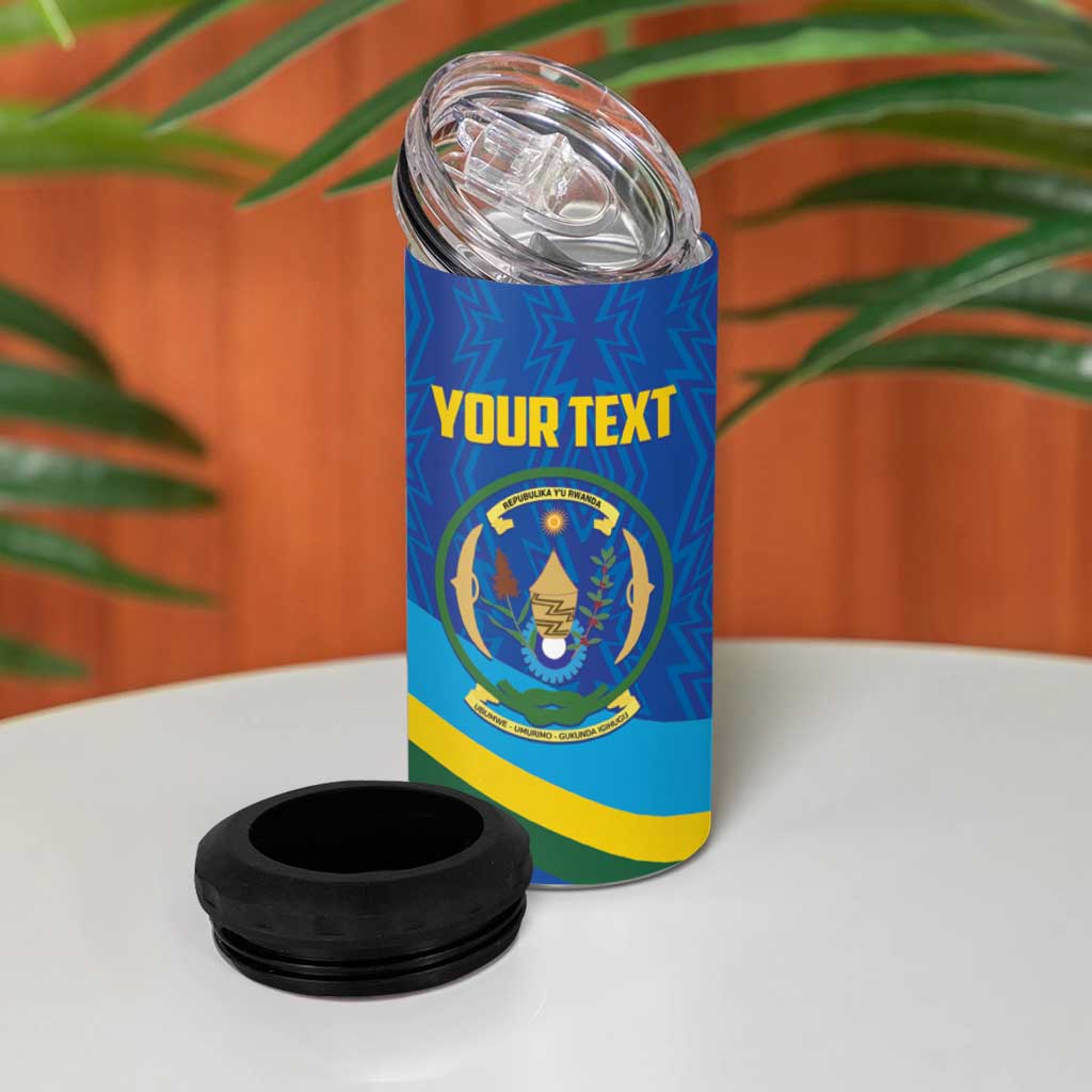 Afro Basketball Custom Rwanda 4 in 1 Can Cooler Tumbler Go Champions Imigongo Folk Pattern - African Pride