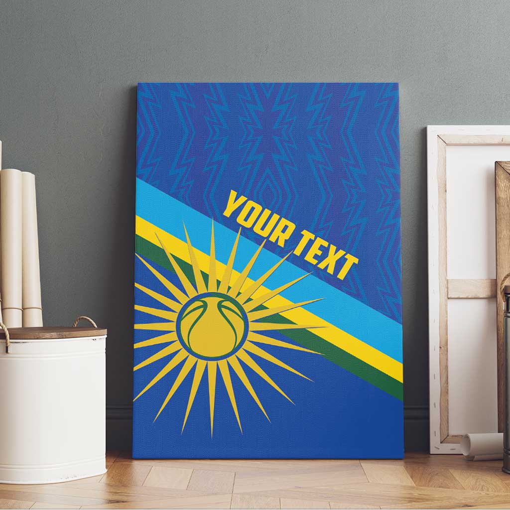 Afro Basketball Custom Rwanda Canvas Wall Art Go Champions Imigongo Folk Pattern - African Pride