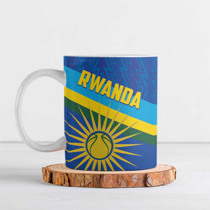 Rwanda Basketball Custom Ceramic Mug Go Champions Imigongo Folk Pattern