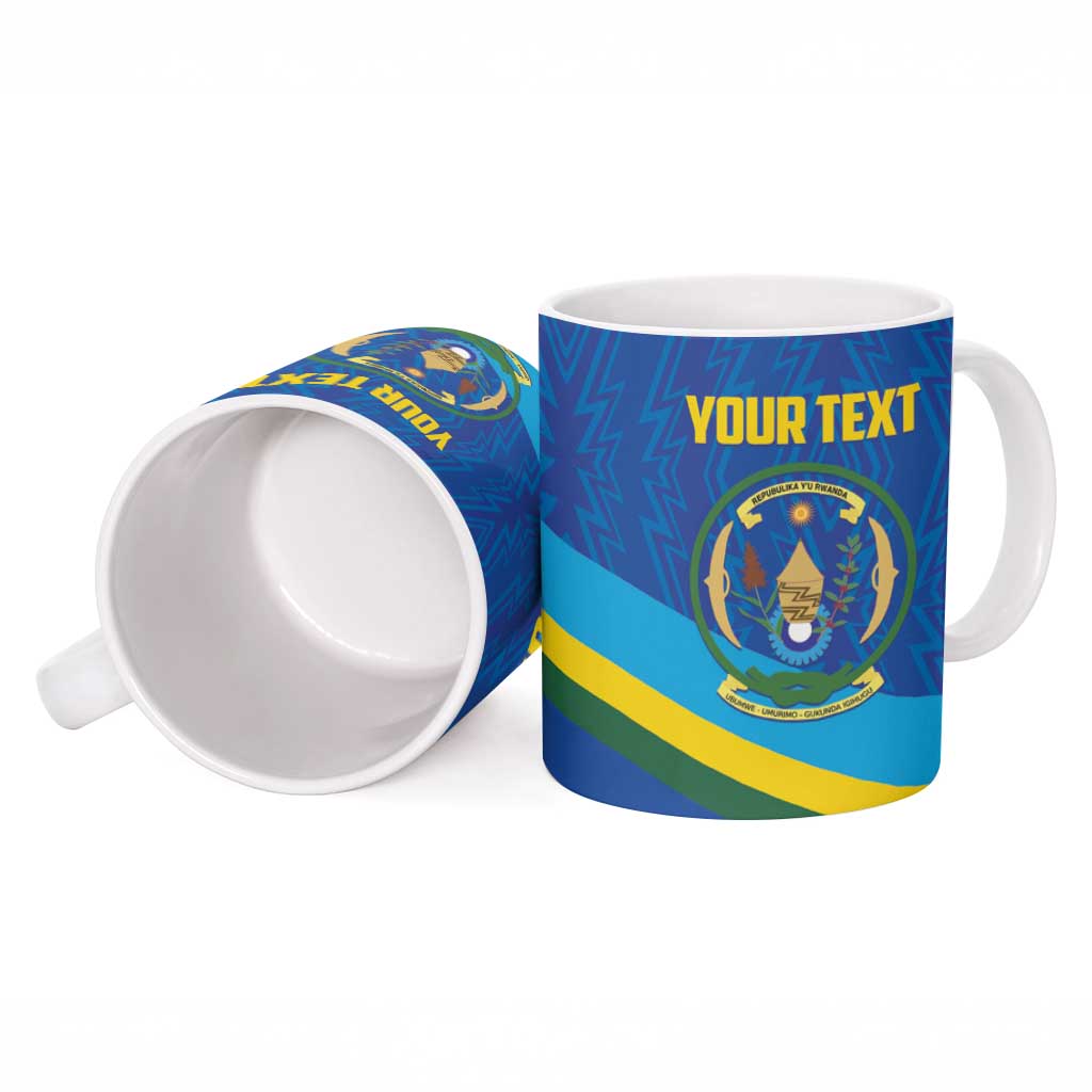 Rwanda Basketball Custom Ceramic Mug Go Champions Imigongo Folk Pattern