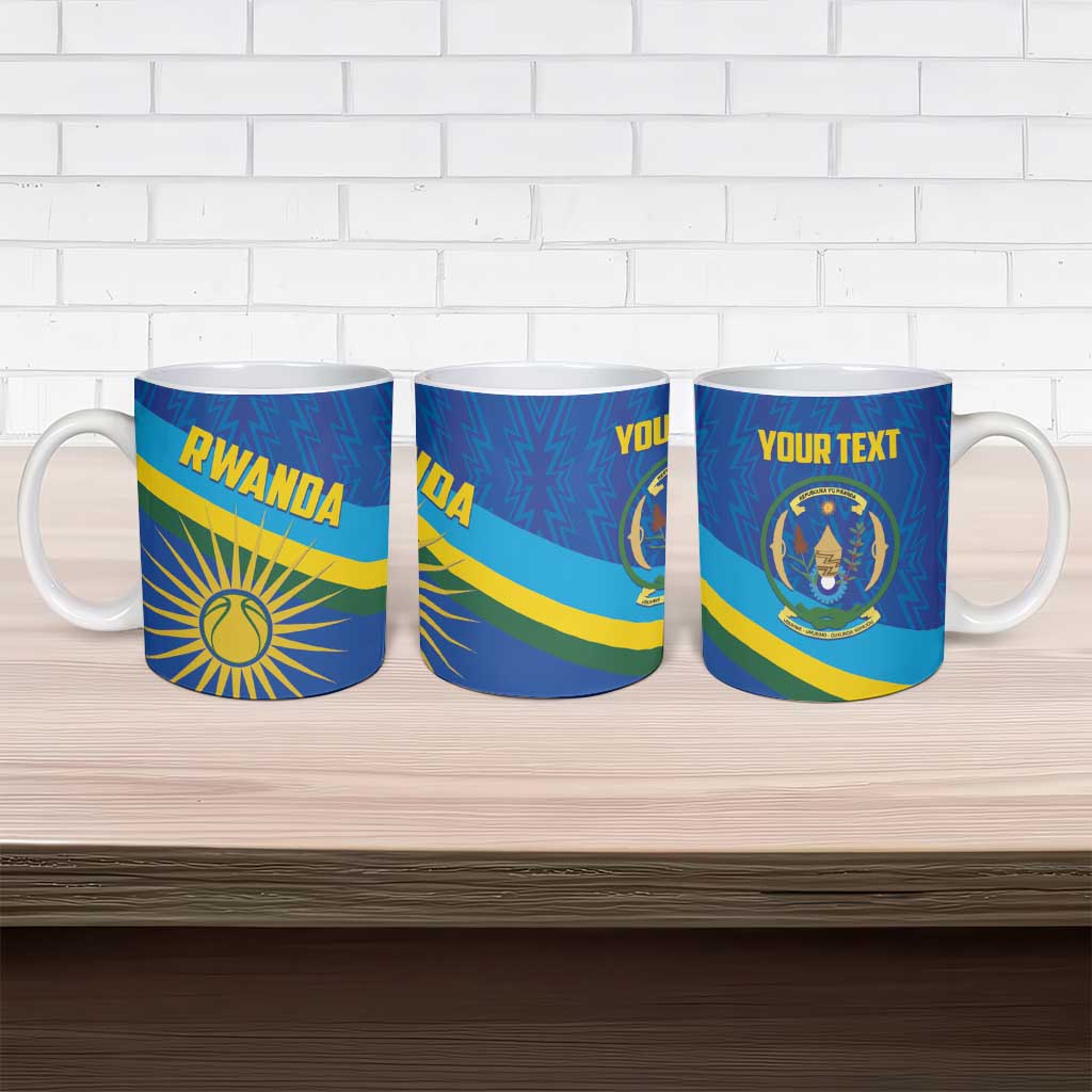 Rwanda Basketball Custom Ceramic Mug Go Champions Imigongo Folk Pattern