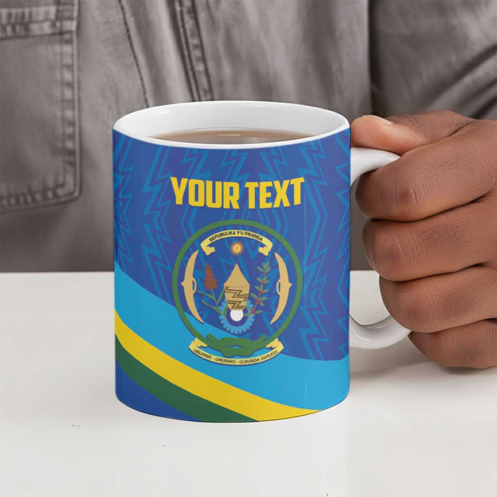 Rwanda Basketball Custom Ceramic Mug Go Champions Imigongo Folk Pattern