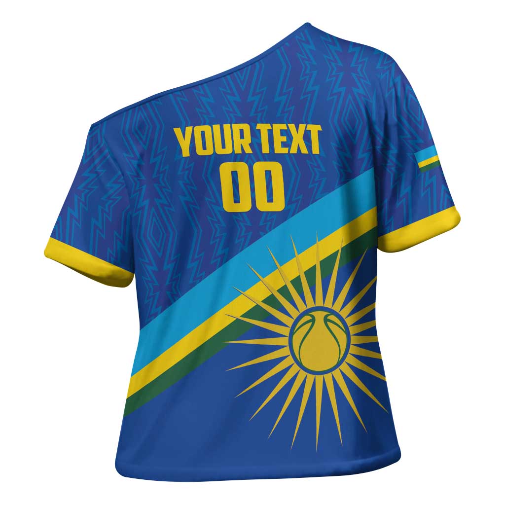 Rwanda Basketball Custom Cross Shoulder Shirt Go Champions Imigongo Folk Pattern