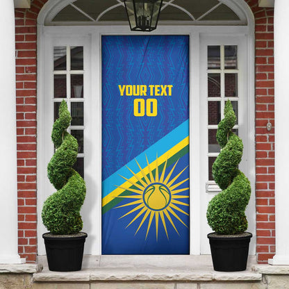 Rwanda Basketball Custom Door Cover Go Champions Imigongo Folk Pattern