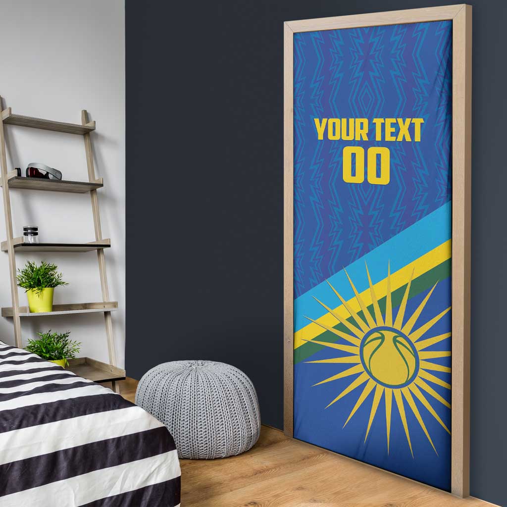 Rwanda Basketball Custom Door Cover Go Champions Imigongo Folk Pattern