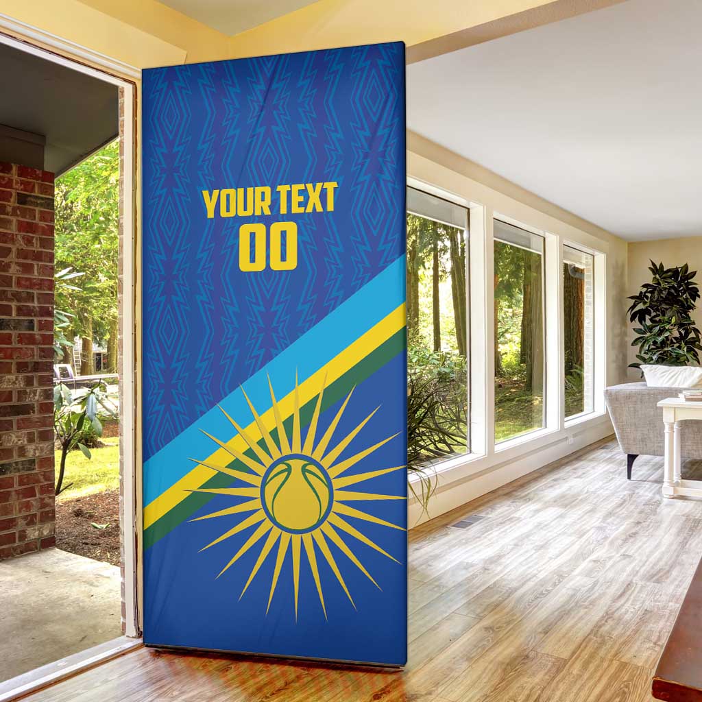 Rwanda Basketball Custom Door Cover Go Champions Imigongo Folk Pattern