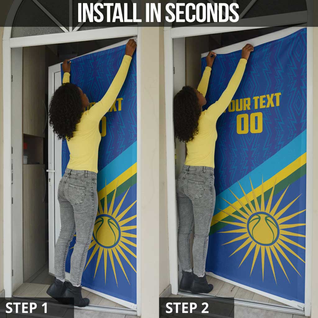 Rwanda Basketball Custom Door Cover Go Champions Imigongo Folk Pattern