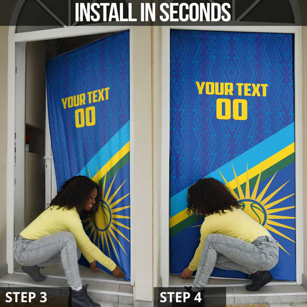 Rwanda Basketball Custom Door Cover Go Champions Imigongo Folk Pattern
